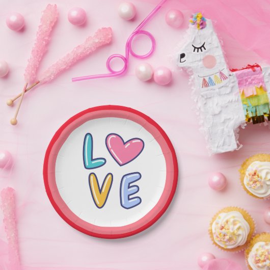 Assiettes En Carton Joyeuse Saint-Valentin (Fête)