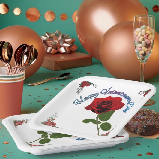 Assiettes En Carton Joyeuse Saint-Valentin (Multi)