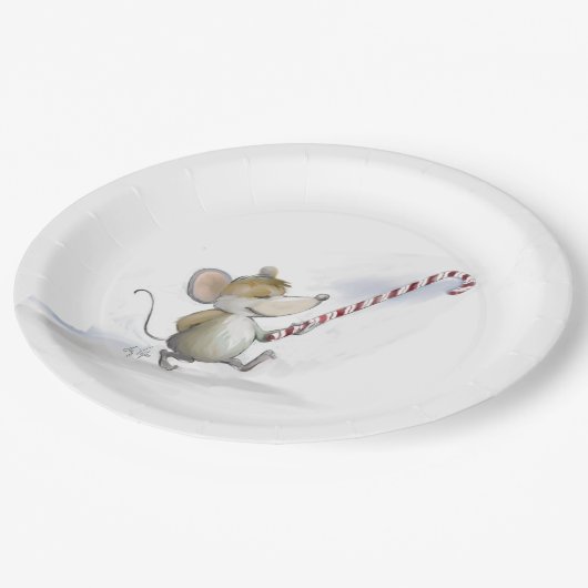Assiettes En Carton Joyeuse souris plus plaque de papier (Angle)