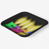 Assiettes En Carton Joyeuses bougies d'anniversaire sur noir (Angulaire)