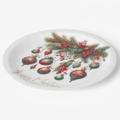 Assiettes En Carton Joyeuses décorations de Noël (Angle)