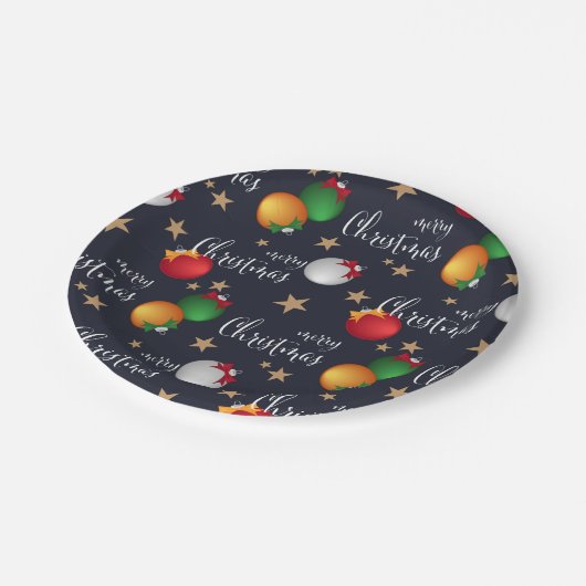 Assiettes En Carton Joyeuses décorations de Noël | Vacances (Angle)