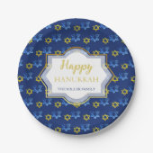 Assiettes En Carton Joyeuses Etoiles D'Aquarelle Hanoukka De David (Devant)