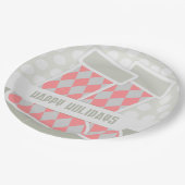 Assiettes En Carton Joyeuses fêtes en attente (Angle)