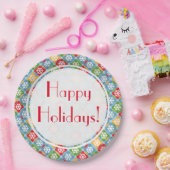 Assiettes En Carton Joyeuses fêtes ! Flocon de neige (Fête)