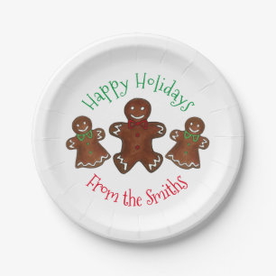 Assiettes En Carton Joyeuses fêtes Gingerbread Homme Noël Cookies