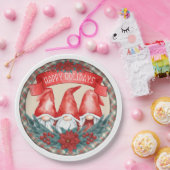 Assiettes En Carton Joyeuses fêtes Gnomes Plaques en papier (Fête)