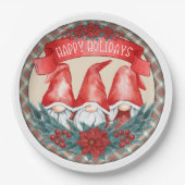Assiettes En Carton Joyeuses fêtes Gnomes Plaques en papier (Devant)