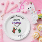 Assiettes En Carton Joyeuses fêtes Joyeux endroit avec Gratitude (Fête)