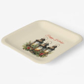 Assiettes En Carton Joyeuses fêtes Lanternes d'hiver (Angulaire)