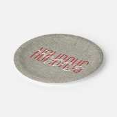 Assiettes En Carton Joyeuses fêtes Noël rustique (Angle)