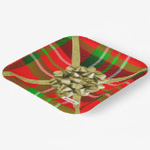 Assiettes En Carton Joyeuses fêtes Noël Tartan Motif Rouge Vert (Angulaire)