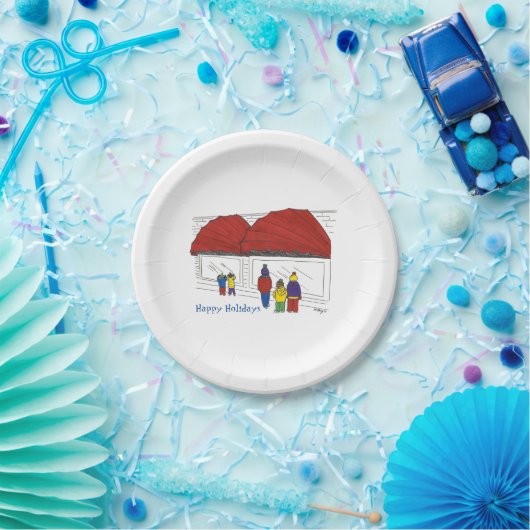 Assiettes En Carton Joyeuses fêtes NYC Fenêtre Shopping Noël (Fête)