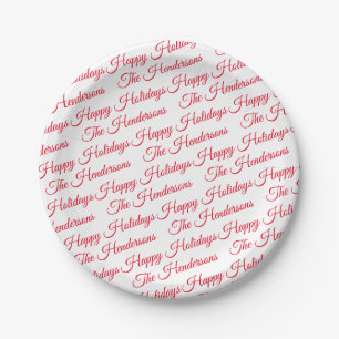 Assiettes En Carton Joyeuses Fêtes personnalisées