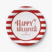 Assiettes En Carton Joyeuses Joyeuses Fêtes (Devant)