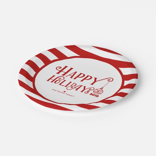 Assiettes En Carton Joyeuses Joyeuses Fêtes (Angle)