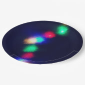 Assiettes En Carton Joyeuses lumières de Noël (Angle)