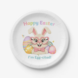 Assiettes En Carton Joyeuses Pâques, je suis Lapin-cité