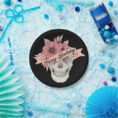 Assiettes En Carton Joyeuses plaques de crâne d'anniversaire (Fête)