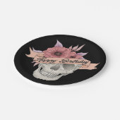 Assiettes En Carton Joyeuses plaques de crâne d'anniversaire (Angle)