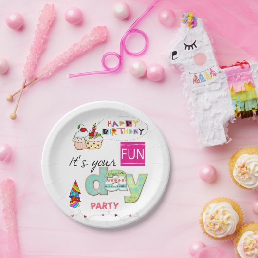 Assiettes En Carton Joyeuses Plaques de papier d'anniversaire FUN Cupc (Fête)