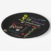 Assiettes En Carton Joyeuses Plaques de papier d'anniversaire Leo (Angle)