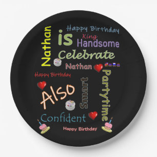 Assiettes En Carton Joyeuses Plaques de papier d'anniversaire Nathan