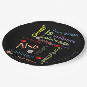 Assiettes En Carton Joyeuses plaques de papier d'anniversaire Oliver (Angle)