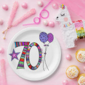 Assiettes En Carton Joyeuses plaques de papier du 70e anniversaire (Fête)