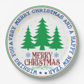 Assiettes En Carton Joyeuses plaques en papier de Noël (Devant)