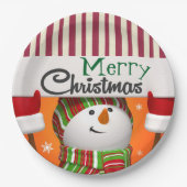 Assiettes En Carton Joyeuses plaques en papier de Noël (Devant)