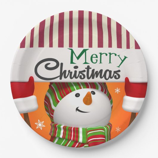 Assiettes En Carton Joyeuses plaques en papier de Noël (Devant)