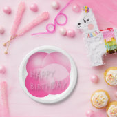 Assiettes En Carton Joyeuses Plaques Papier Anniversaire Bubbles Rose (Fête)