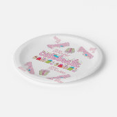 Assiettes En Carton Joyeuses Plaques Papier Anniversaire Célébrer rose (Angle)