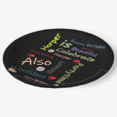 Assiettes En Carton Joyeuses plaques papier d'anniversaire Harper (Angle)
