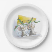 Assiettes En Carton Joyeuses souris MIC et plaque à papier de vacances (Devant)