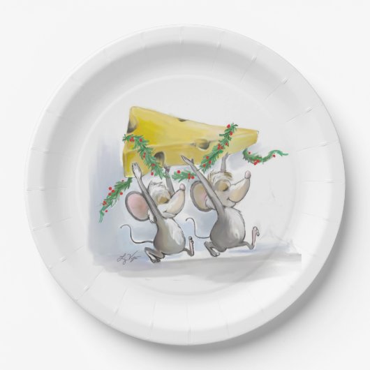 Assiettes En Carton Joyeuses souris MIC et plaque à papier de vacances (Devant)