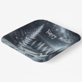 Assiettes En Carton Joyeuses Vacances Cerfs En Forêt D'Hiver (Angulaire)