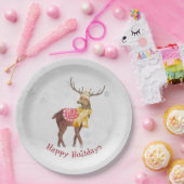 Assiettes En Carton Joyeuses Vacances Cerfs En Neige (Fête)