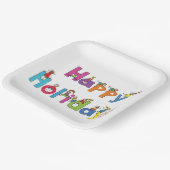 Assiettes En Carton Joyeuses vacances enfants (Angulaire)