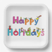 Assiettes En Carton Joyeuses vacances enfants (Recto)
