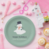 Assiettes En Carton Joyeuses vacances Noël Melting Snowman mignonne (Fête)