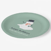 Assiettes En Carton Joyeuses vacances Noël Melting Snowman mignonne (Angle)