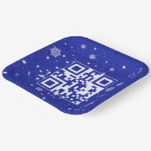 Assiettes En Carton Joyeuses Vacances QR Code sur les flocons de neige (Angulaire)