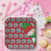 Assiettes En Carton Joyeuses Vacances QR Codes avec Snowman (Fête)