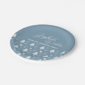 Assiettes En Carton Joyeuses Voeux Arbres Bleus Arbres de Noël Fête (Angle)