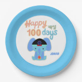 Assiettes En Carton Joyeux 100 Jours Baek-il Elephant Personnalisé (Devant)