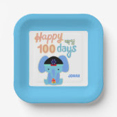 Assiettes En Carton Joyeux 100 Jours Baek-il Elephant Personnalisé (Recto)