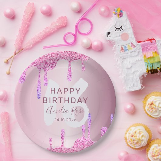 Assiettes En Carton Joyeux 16ème anniversaire Parties scintillant gout (Fête)