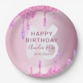 Assiettes En Carton Joyeux 16ème anniversaire Parties scintillant gout (Devant)